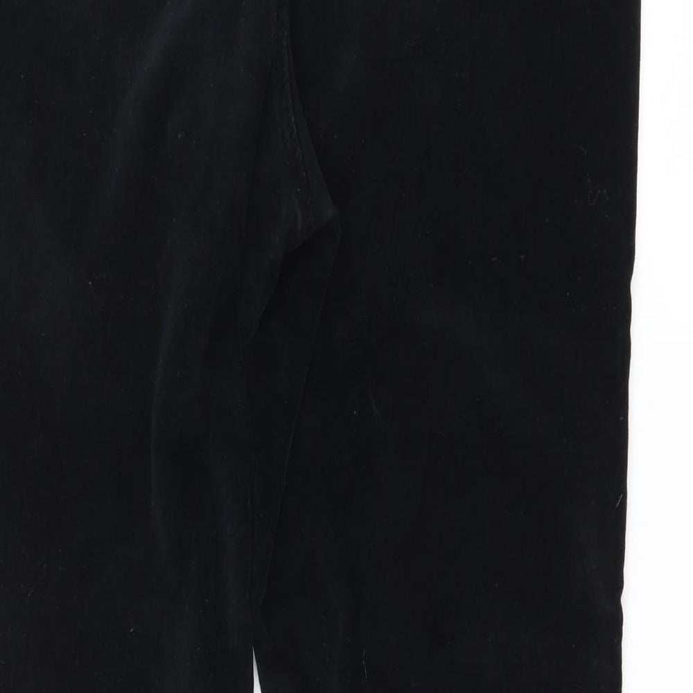 Phase Eight Womens Black Velour Trousers Size 36 in L28 in
