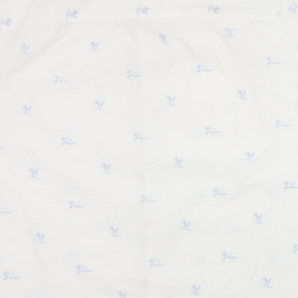 Burton Mens White Geometric Button-Up Size 2XL - bird print