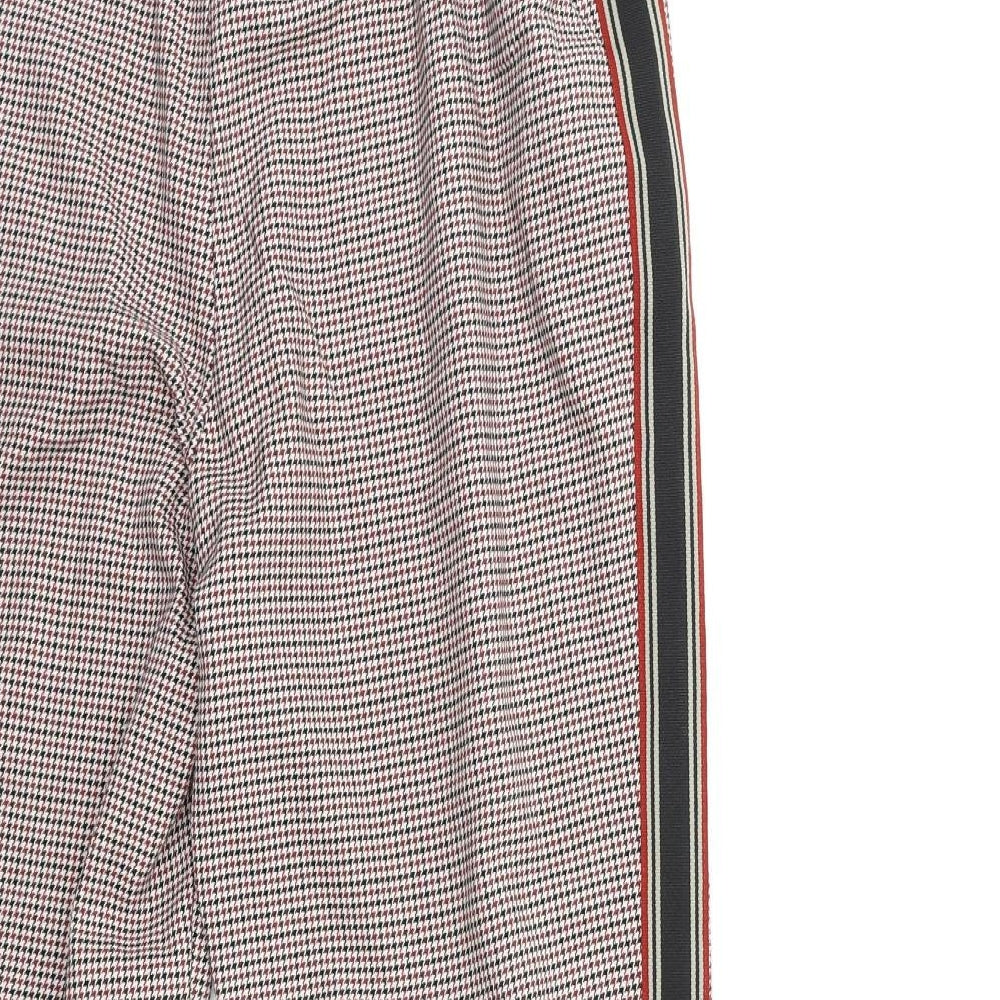 Primark Womens Red Check Trousers Size 8 L25 in