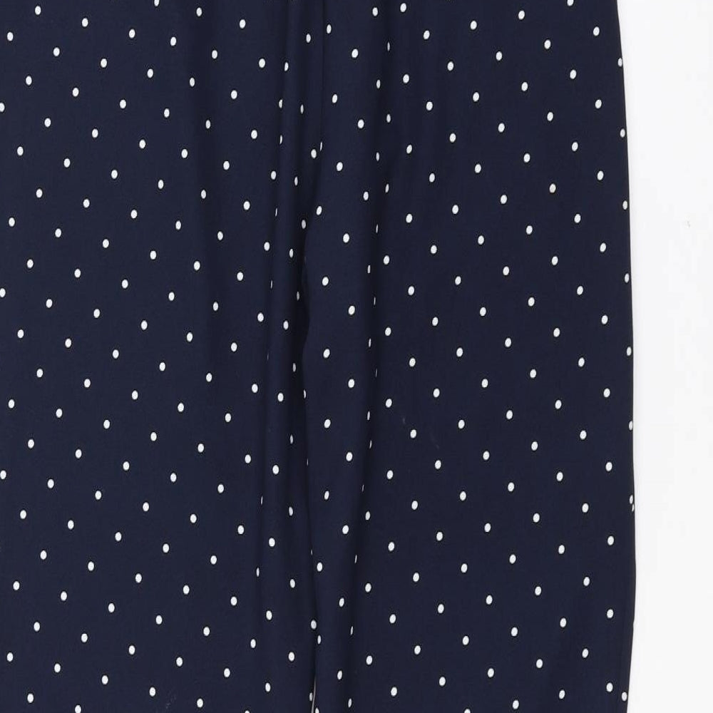 Zara Womens Blue Polka Dot Trousers Size M L25 in