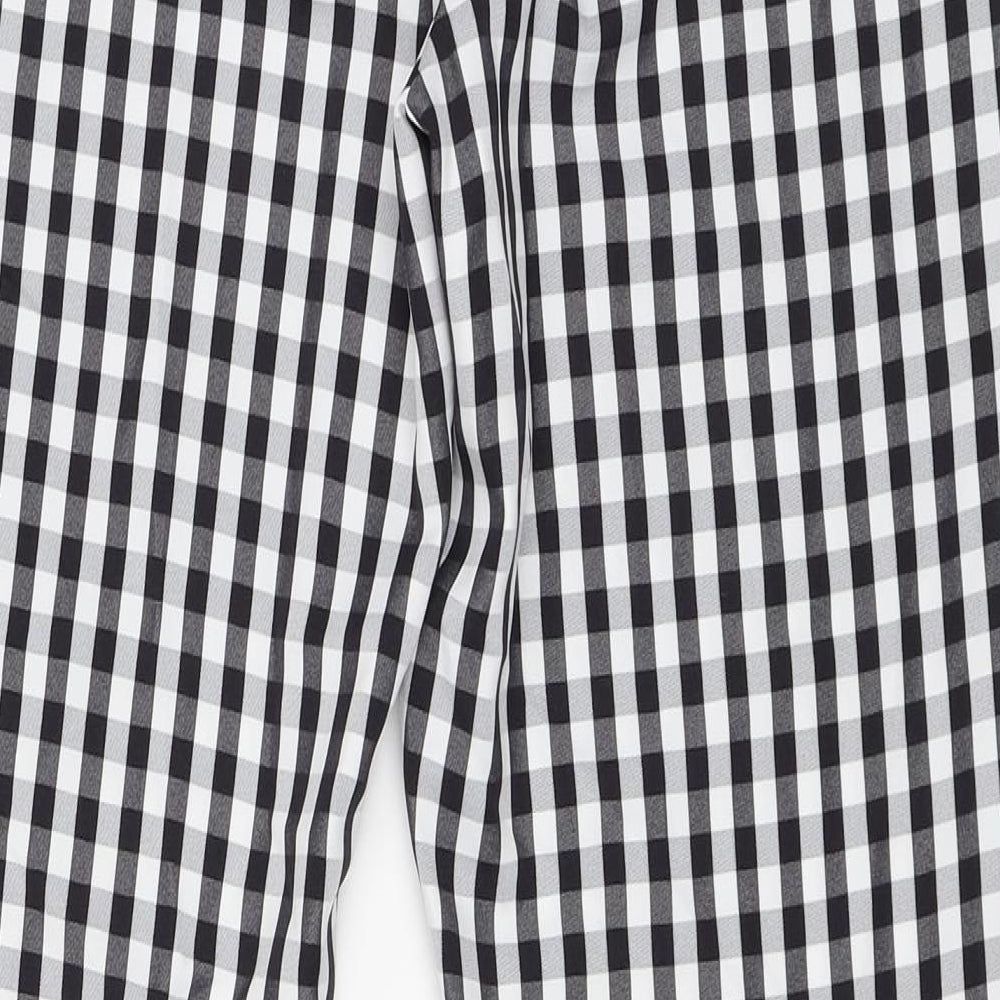 Peacocks Womens Black Check Trousers Size 10 L27 in