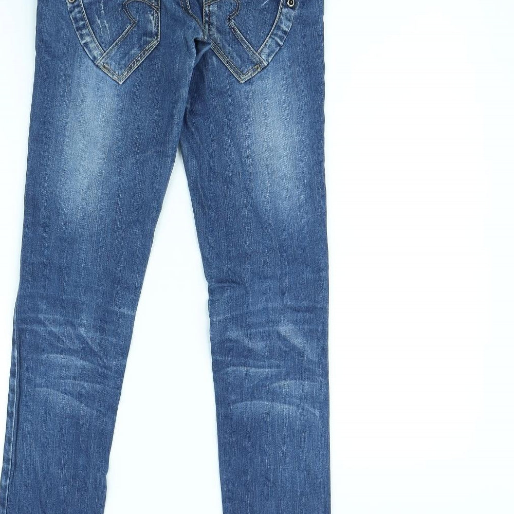 Miss BonBon Womens Blue Skinny Jeans Size 28 in L30 in
