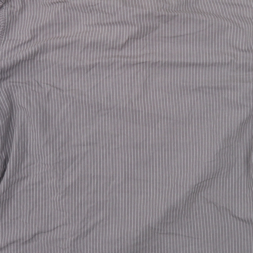 UrbanSpirit Mens Grey Striped Button-Up Size L