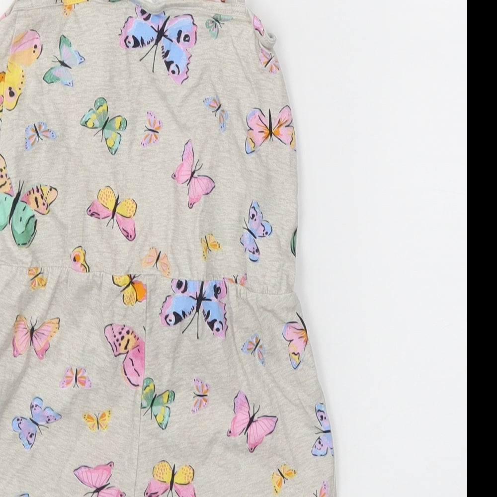 H&M Girls Grey Animal Print Jumpsuit One-Piece Size 5-6 Years