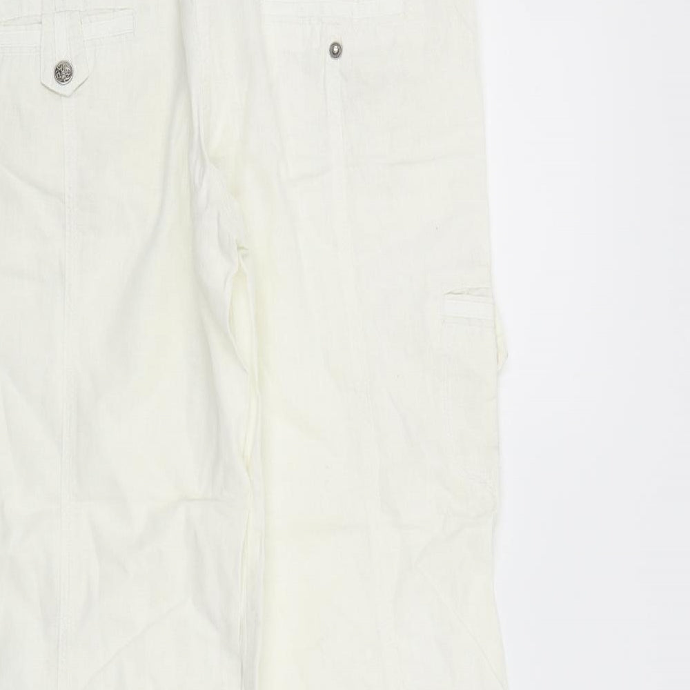 sancred Womens White Trousers Size M L22 in