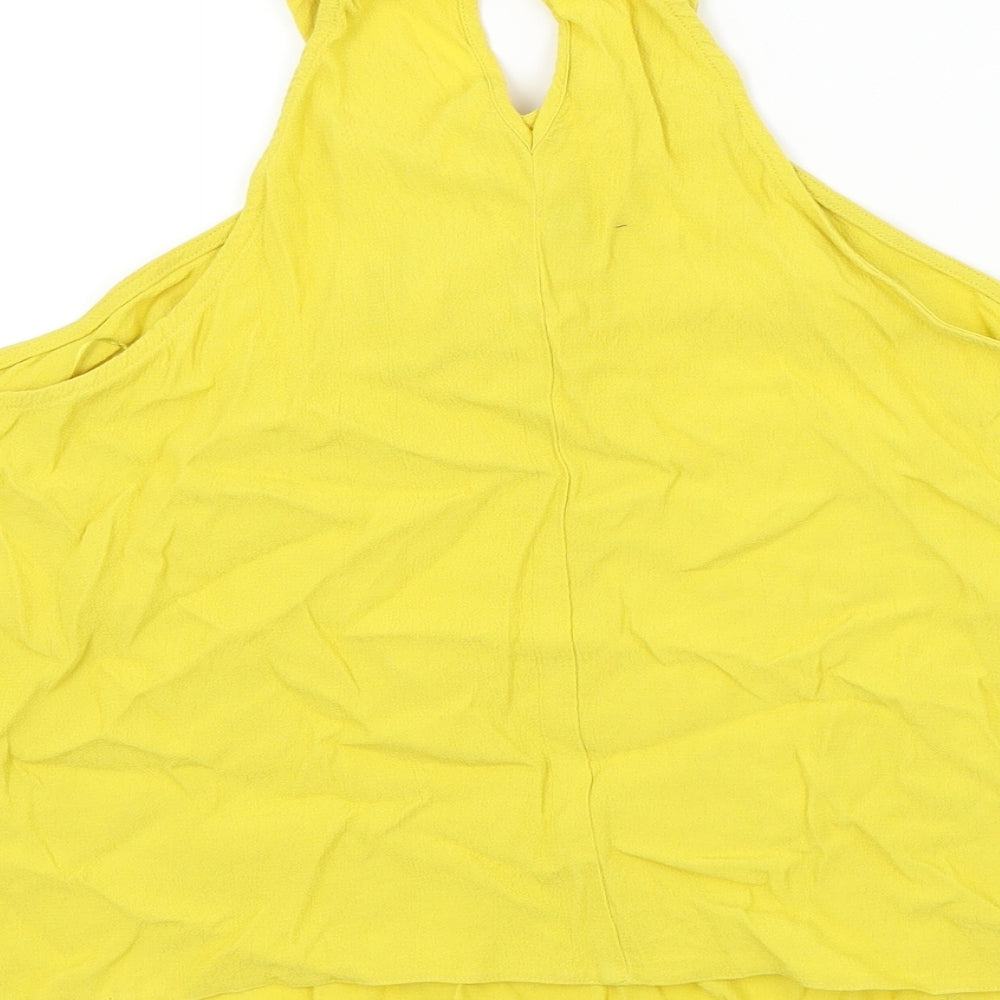 Miss Selfridge Womens Yellow Basic Blouse Size 6