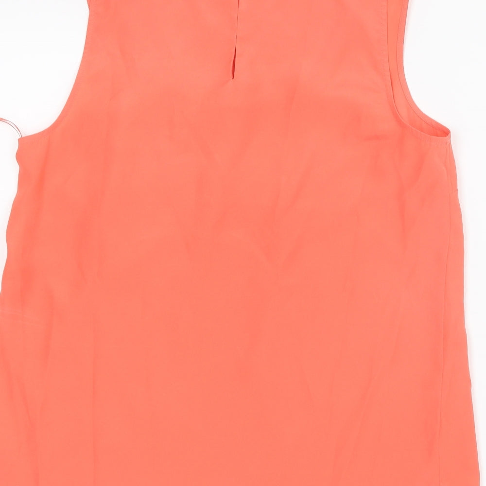 Oasis Womens Orange Mesh Basic Tank Size 10