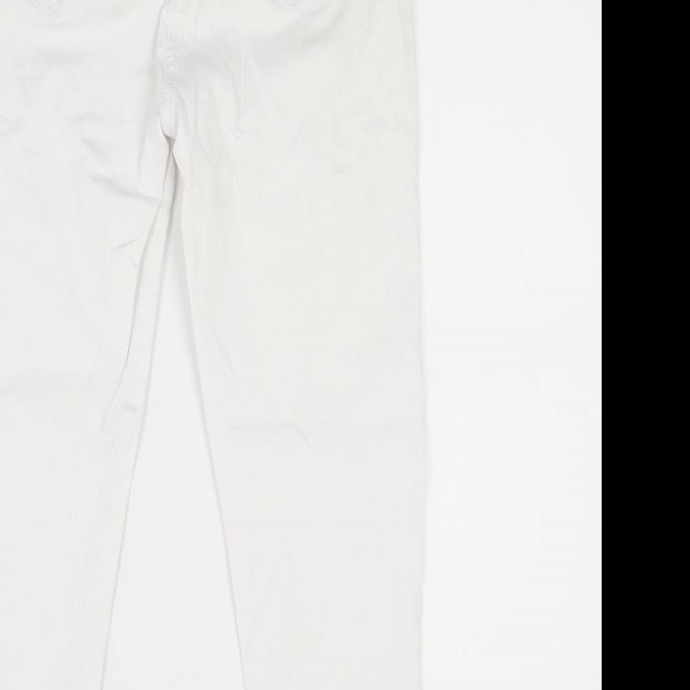 M&Co Womens White Denim Skinny Jeans Size 12 L23 in