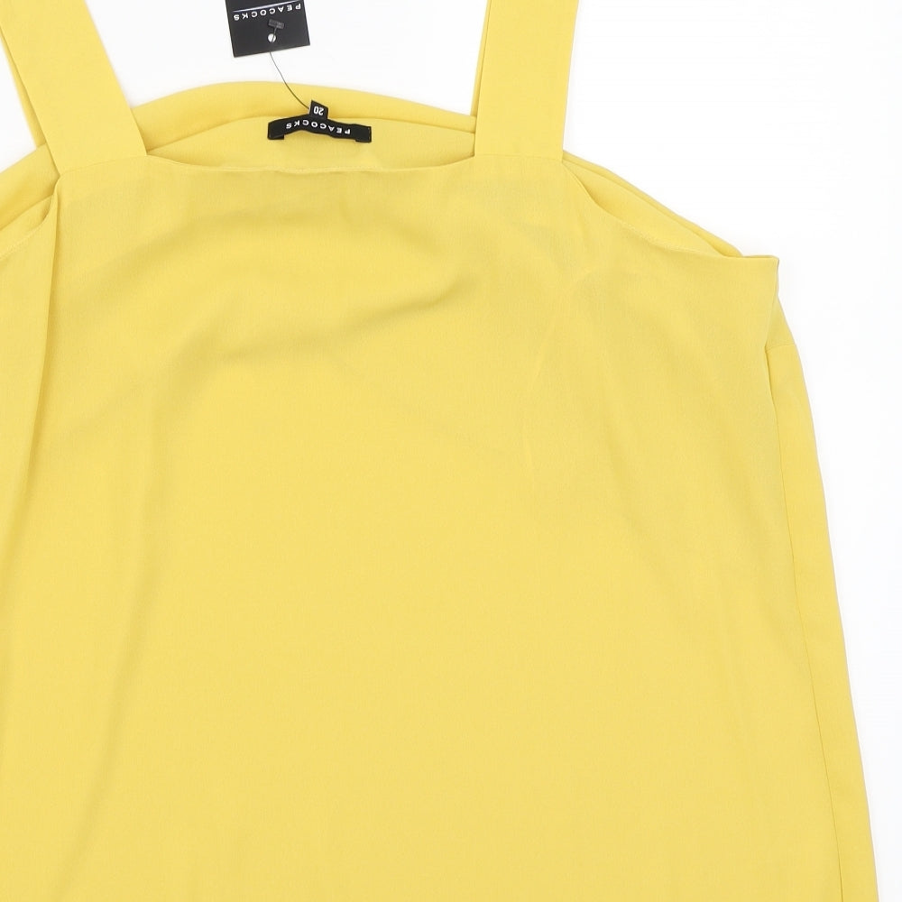 Peacocks Womens Yellow Basic Blouse Size 20