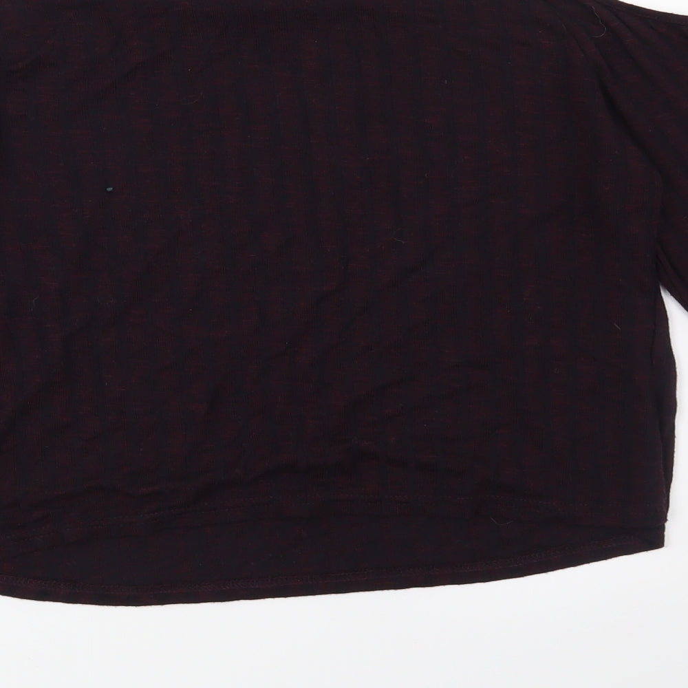 New Look Womens Red Striped Basic Blouse Size 16
