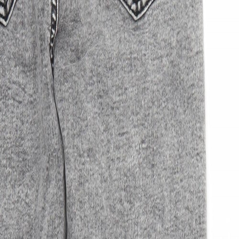 Denim & Co. Womens Grey Denim Tapered Jeans Size 12 L27 in - Elastic Waist