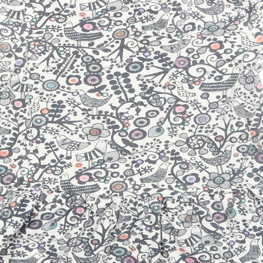 Mini Club Girls Grey Floral Basic Blouse Size 2-3 Years