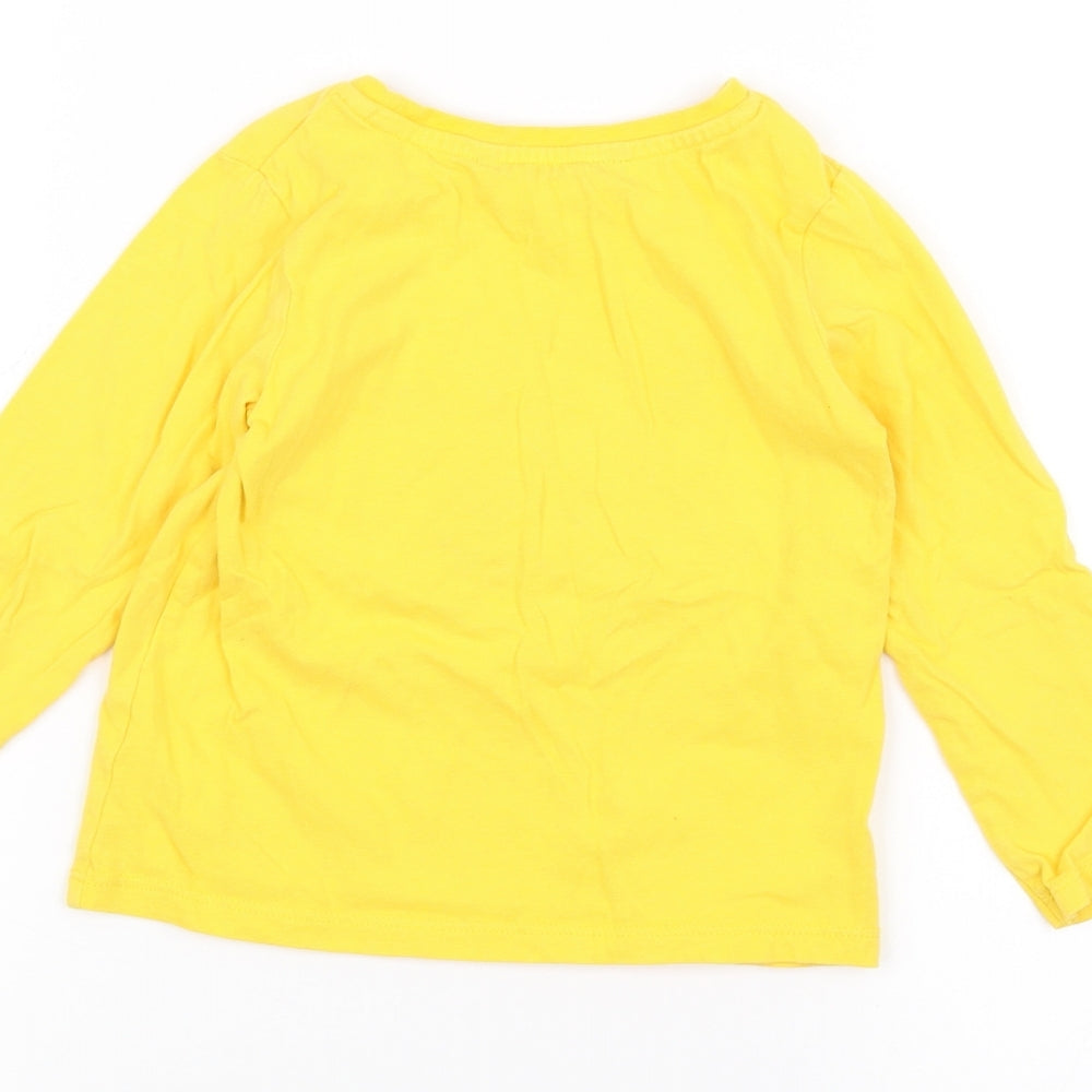 George Girls Yellow Basic T-Shirt Size 2-3 Years - Pudsey Bear