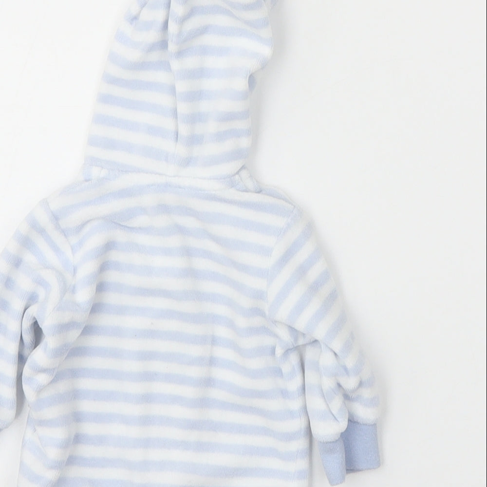 Benetton Boys Blue Striped Full Zip Jumper Size 0-3 Months