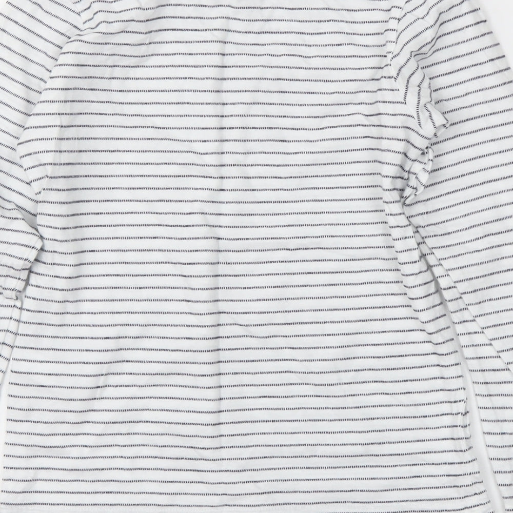 George Girls White Striped Basic T-Shirt Size 7-8 Years
