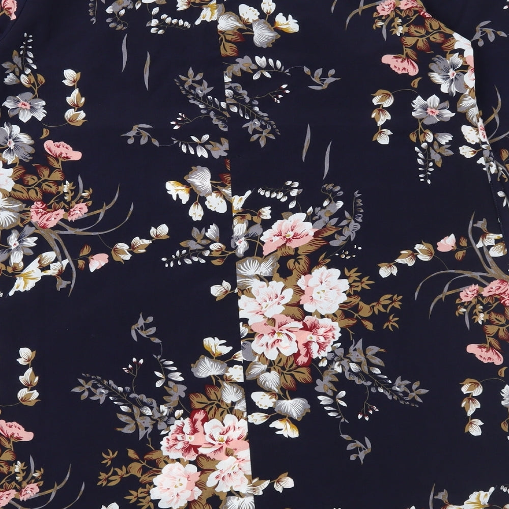 SheIn Womens Blue Floral A-Line Size 8