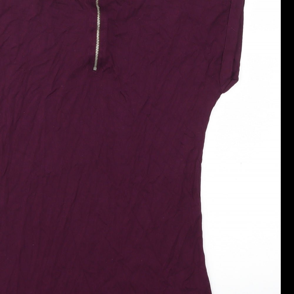 Select Womens Purple Basic T-Shirt Size 10