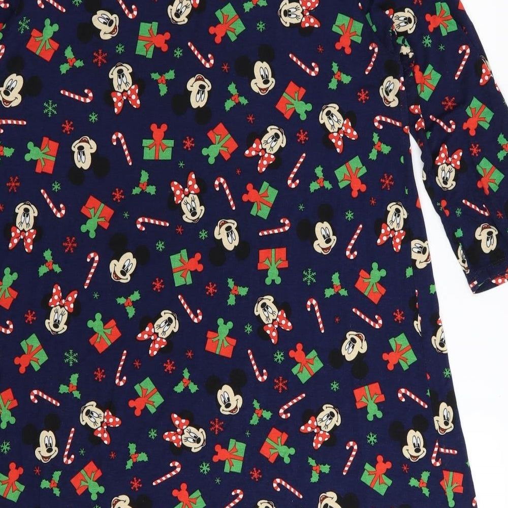 Asda George Womens Blue T-Shirt Dress Size 12 - Christmas Minnie Mouse