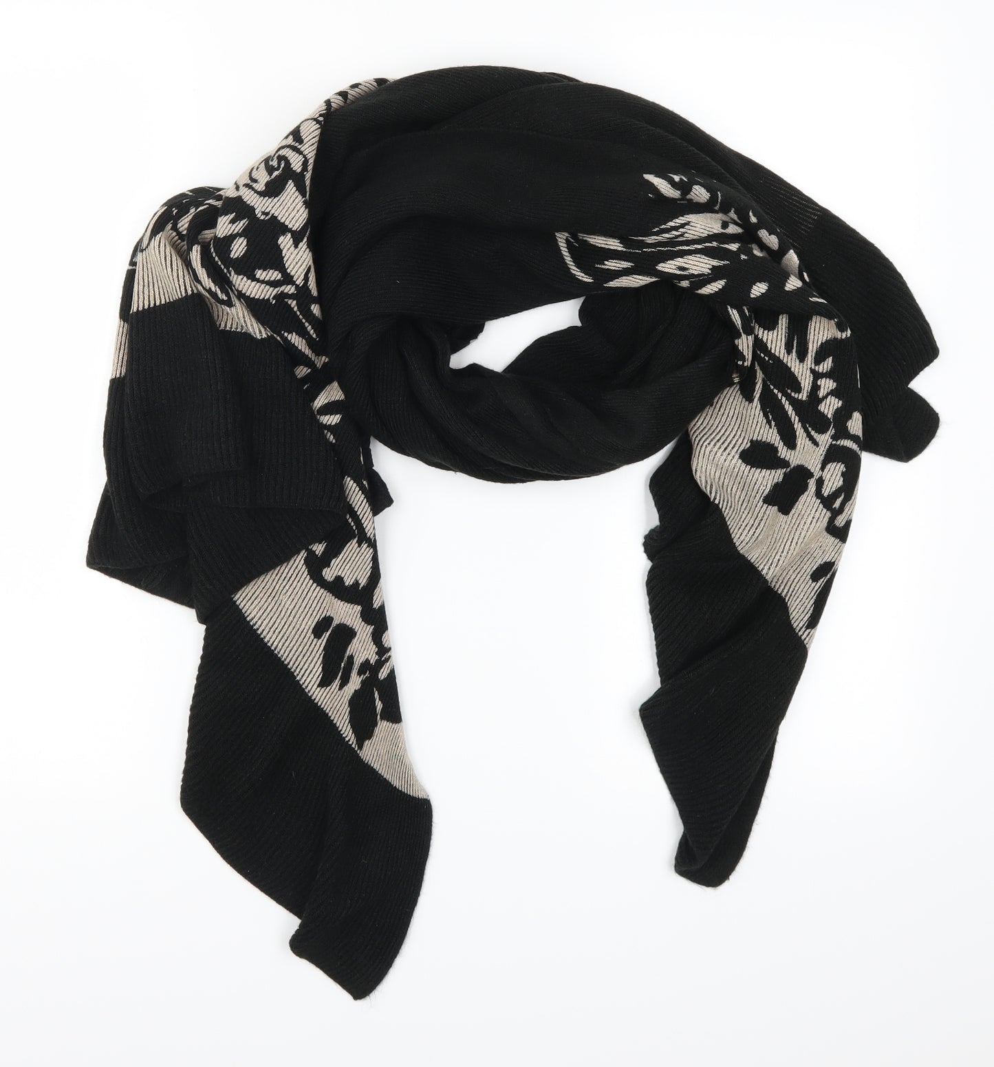 Preworn Womens Beige Floral Scarf