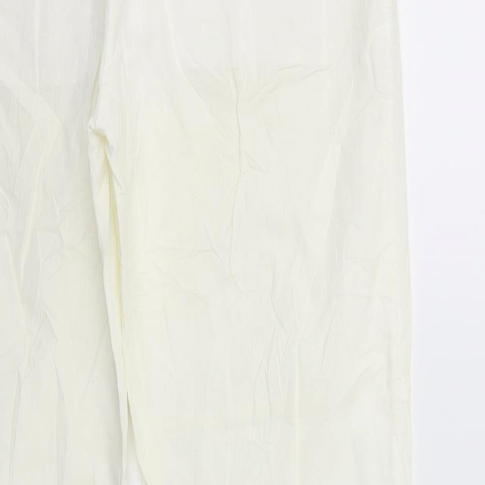 Taifun Womens White Trousers Size 14 L26 in