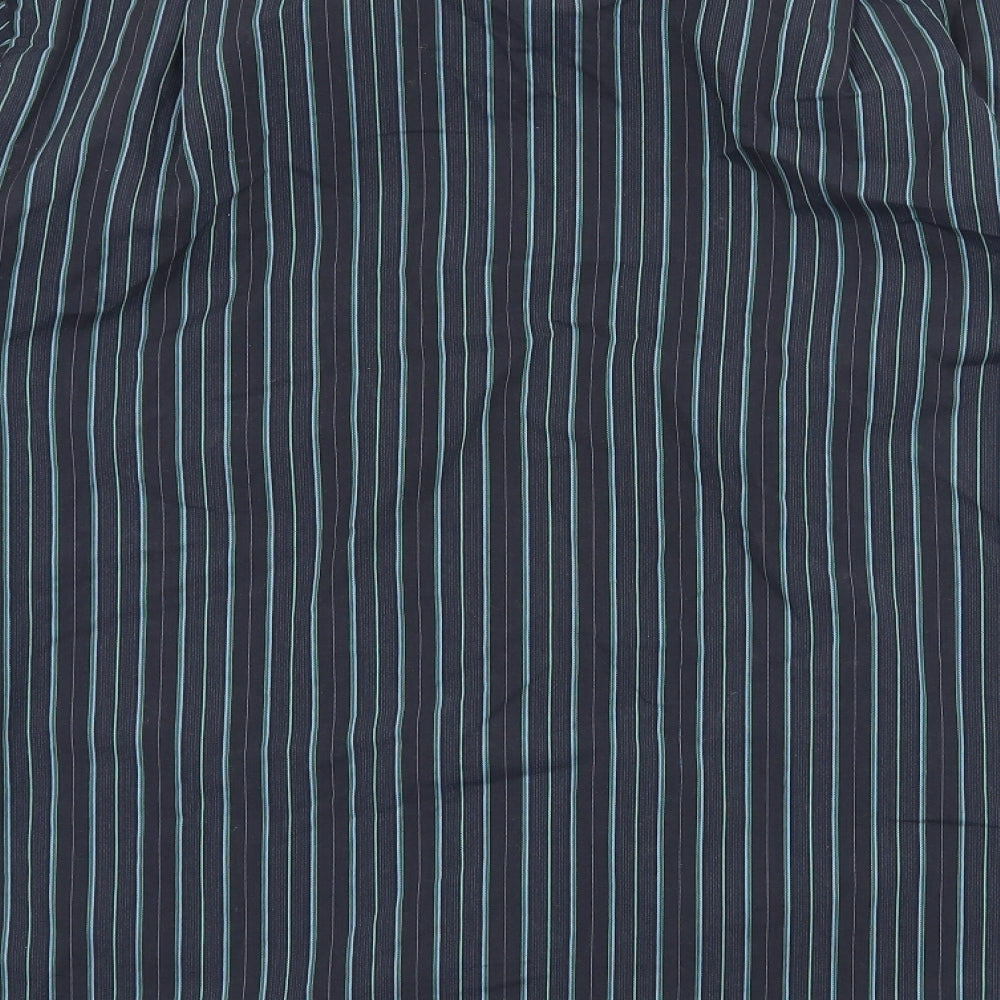 George Mens Blue Striped Button-Up Size 15