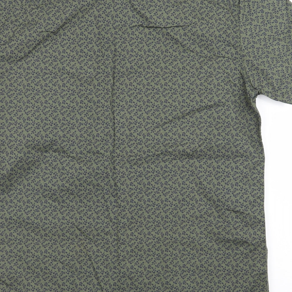Matalan Mens Green Floral Button-Up Size M