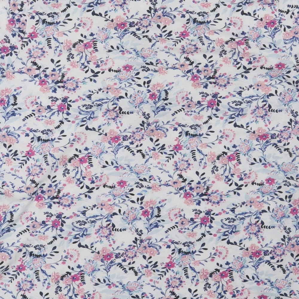 Bonmarché Womens White Floral Basic Blouse Size 10