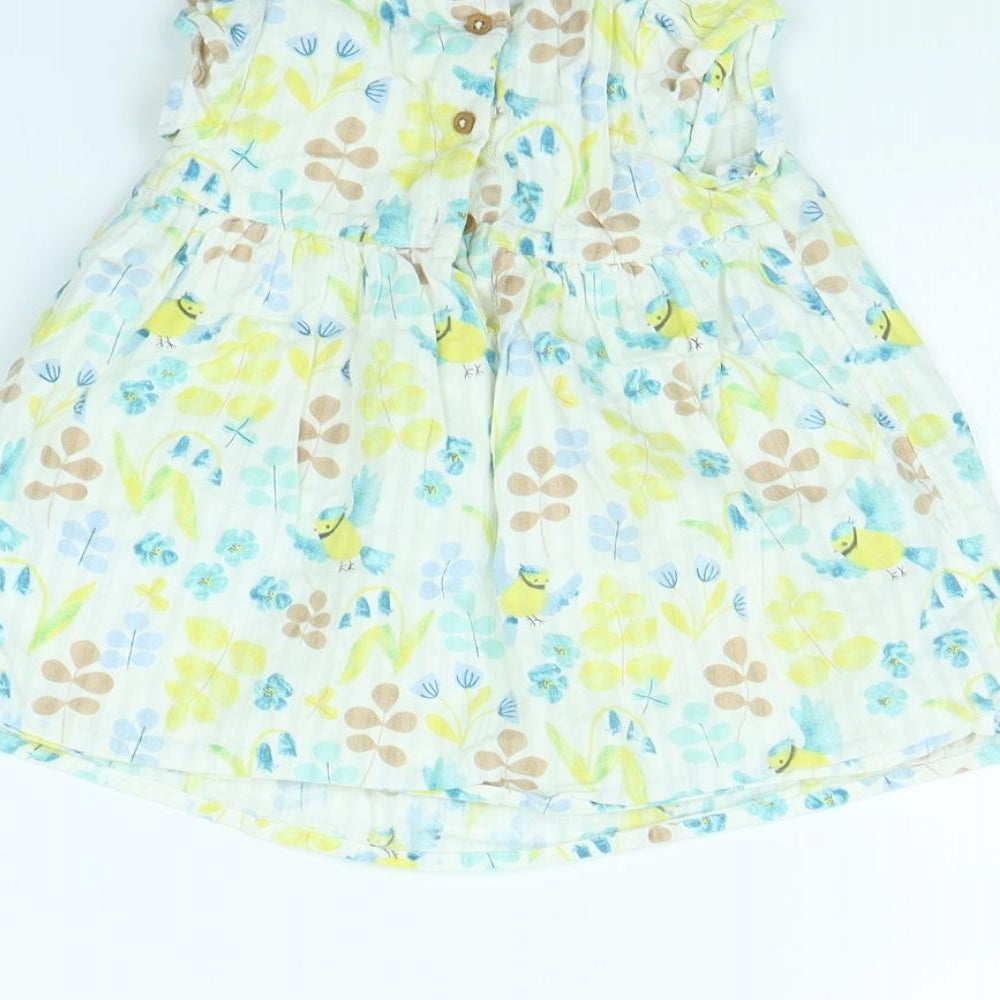 M&S Girls Yellow Floral Fit & Flare Size 3-6 Months