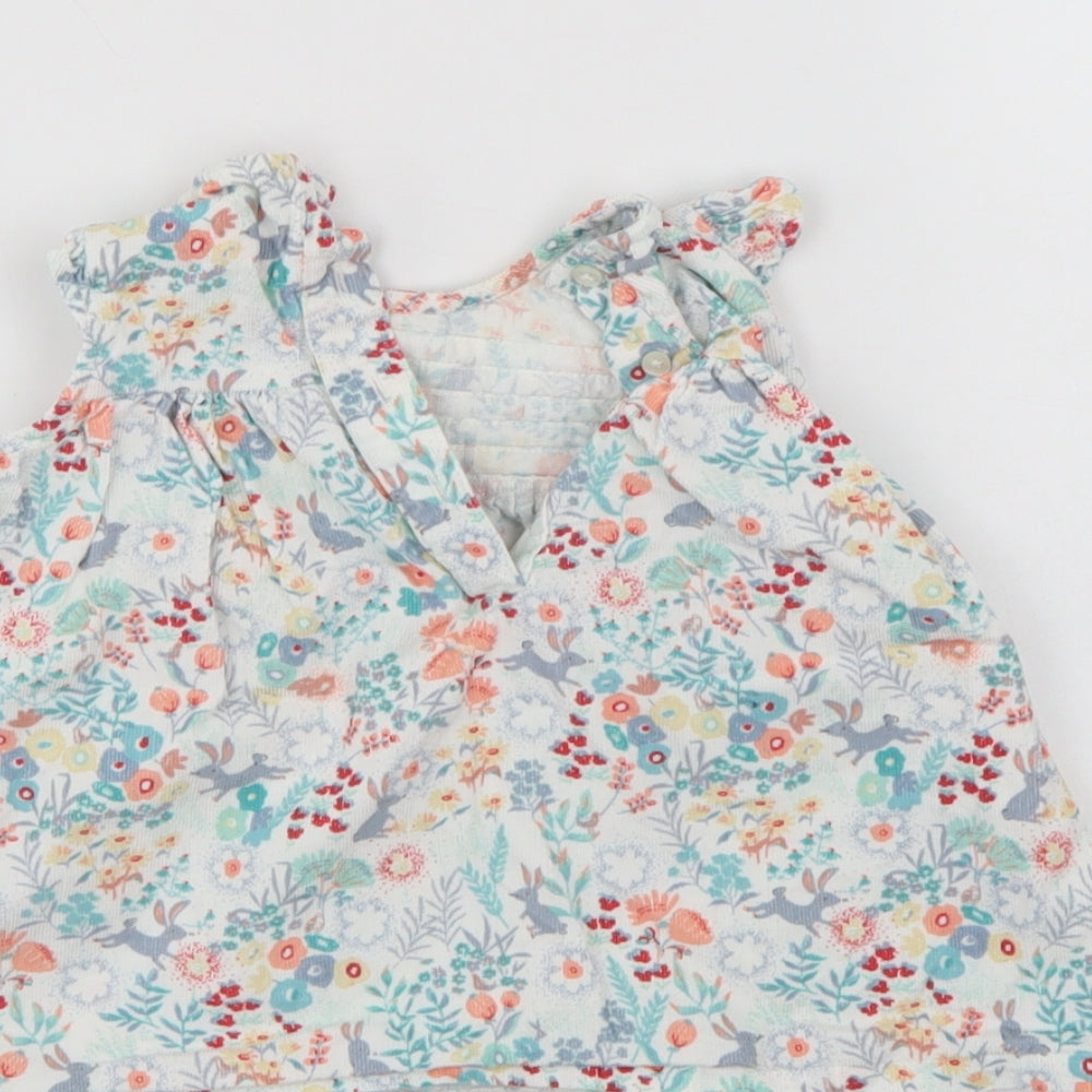 M&S Girls Multicoloured Floral T-Shirt Dress Size 3-6 Months