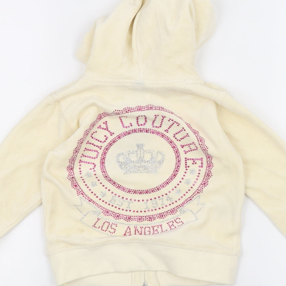 perfect Girls White Full Zip Hoodie Size 2-3 Years