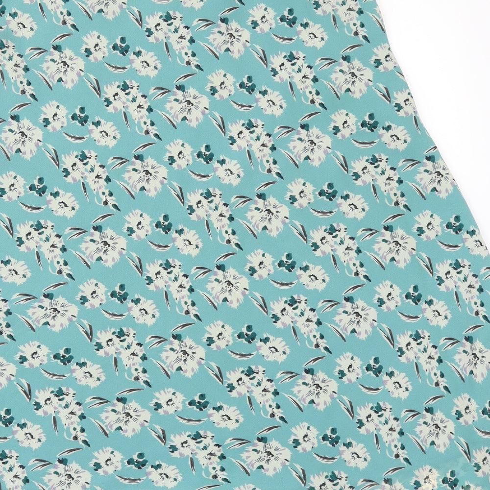 Klass Womens Green Floral A-Line Skirt Size 12