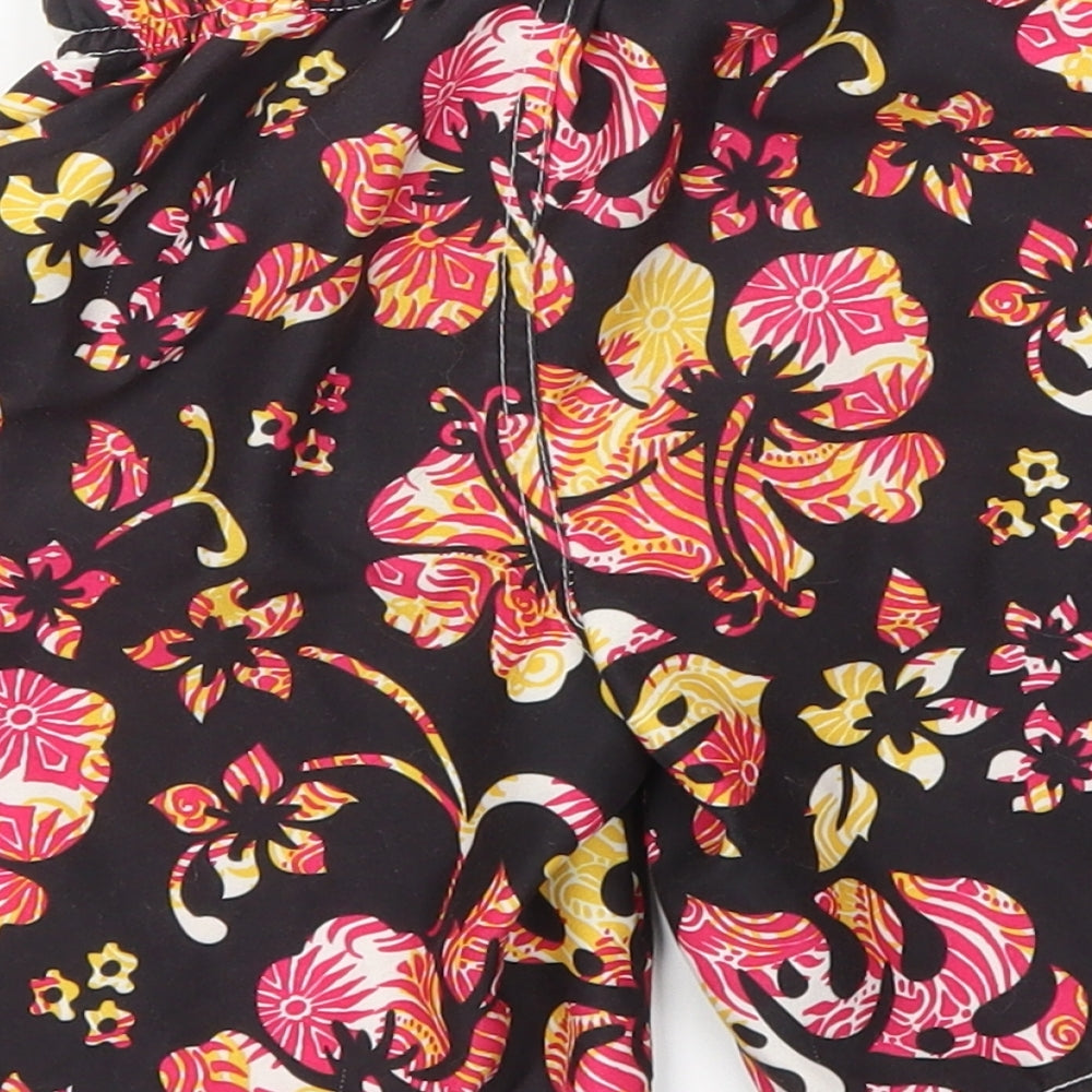 Urb65 Boys Black Floral Sweat Shorts Size 5-6 Years