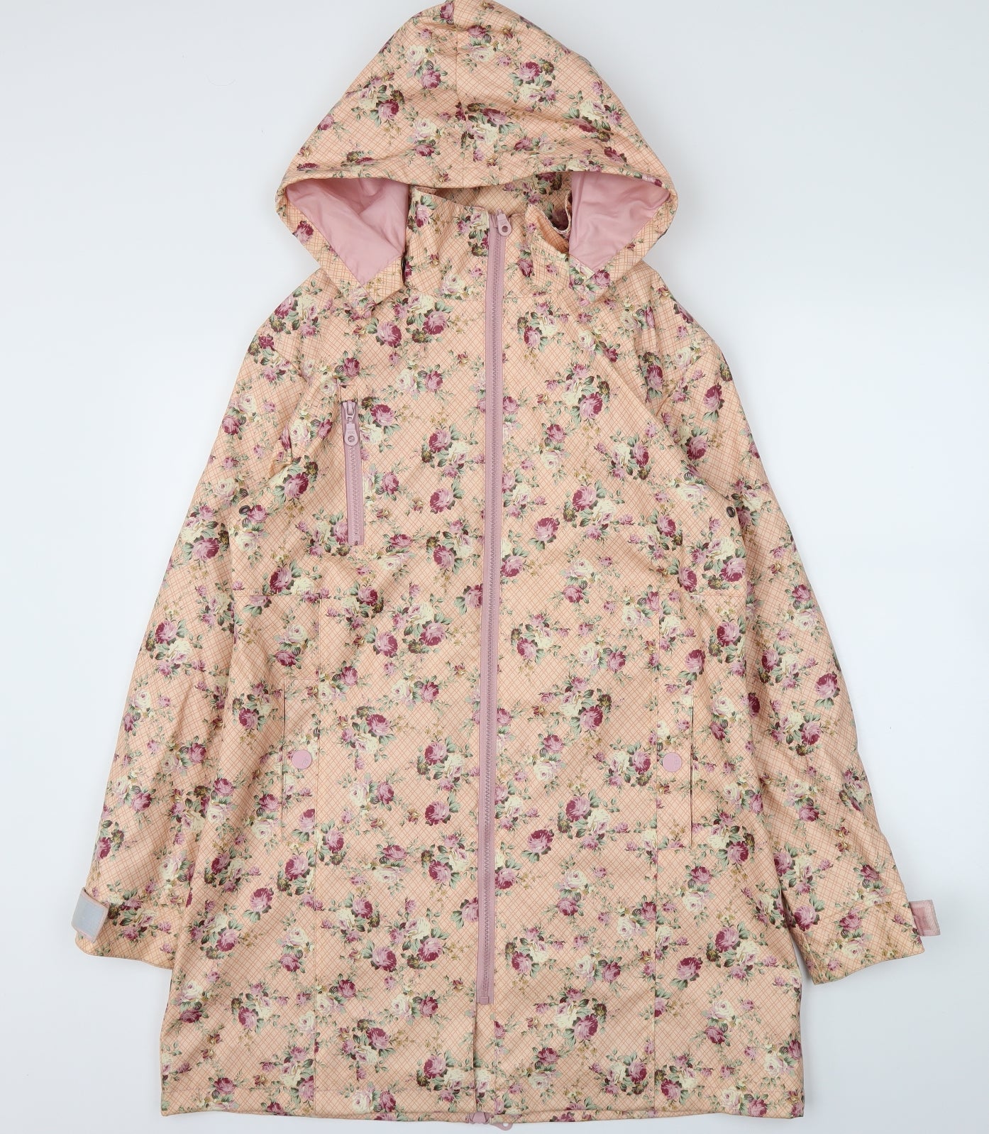 SOS JENSEN Womens Beige Floral Rain Coat Coat Size M – Preworn