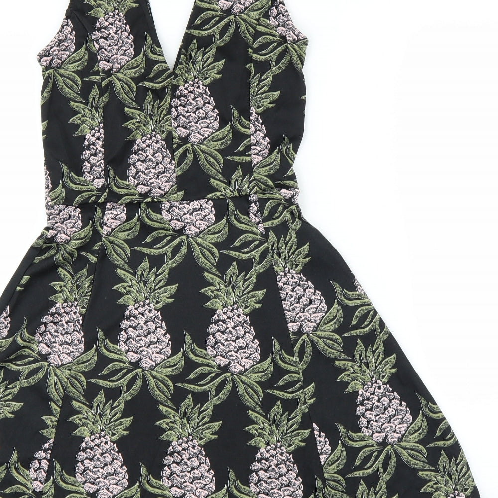 H&M Womens Black A-Line Size S - Pineapple