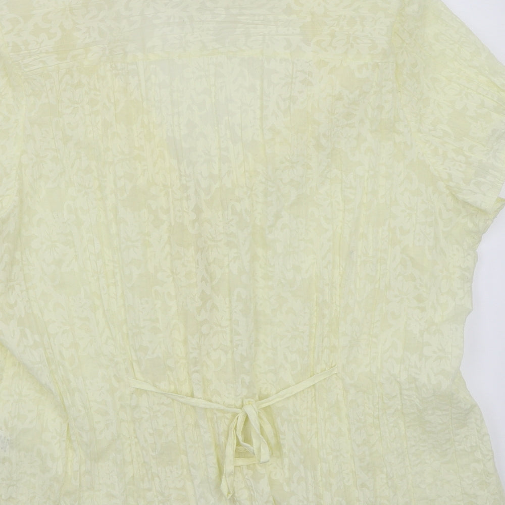 BM Womens Yellow Basic Button-Up Size 22