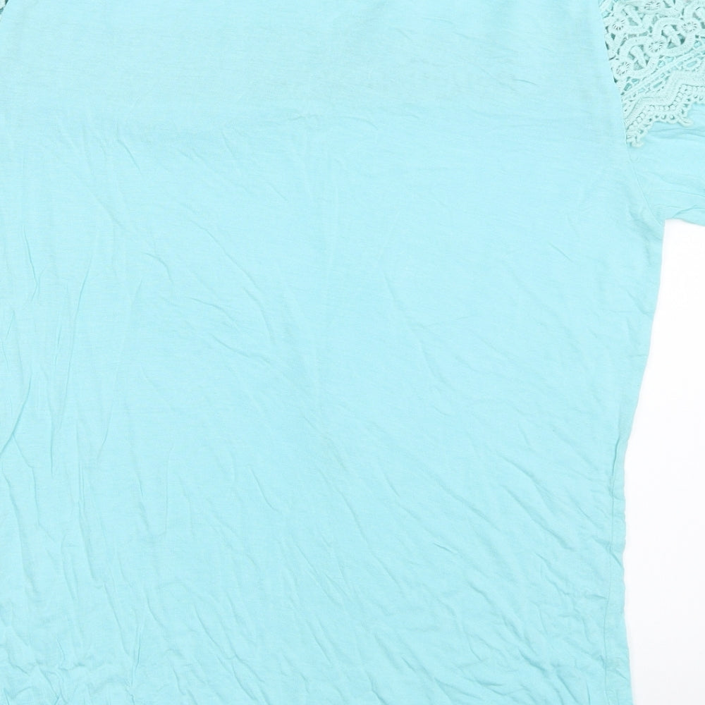 BeYou Womens Blue Basic T-Shirt Size 12