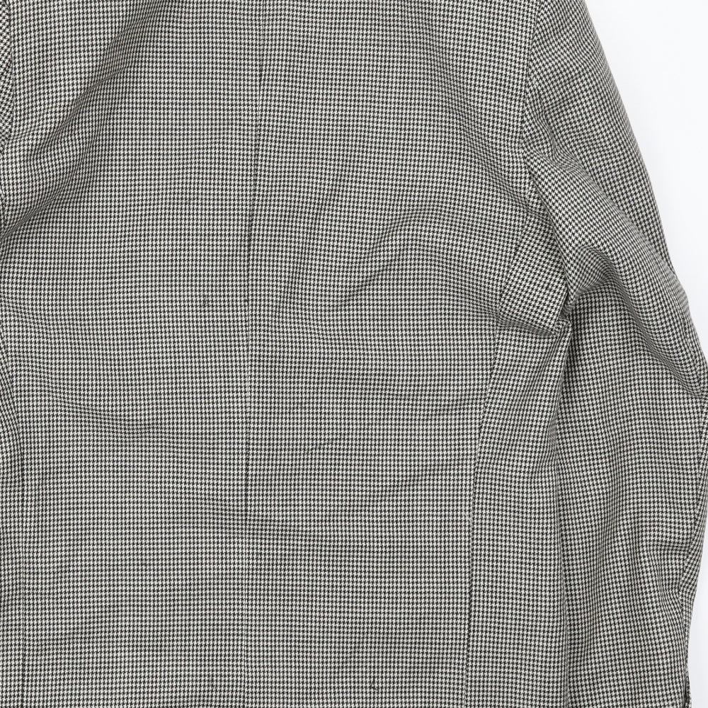 NEXT Mens Grey Houndstooth Jacket Suit Jacket Size S
