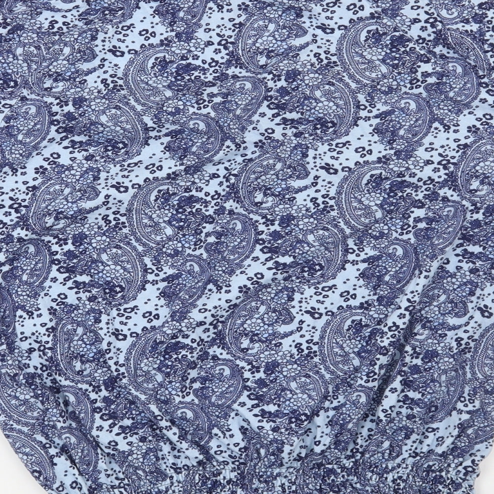 F&F Womens Blue Floral Basic Blouse Size 10