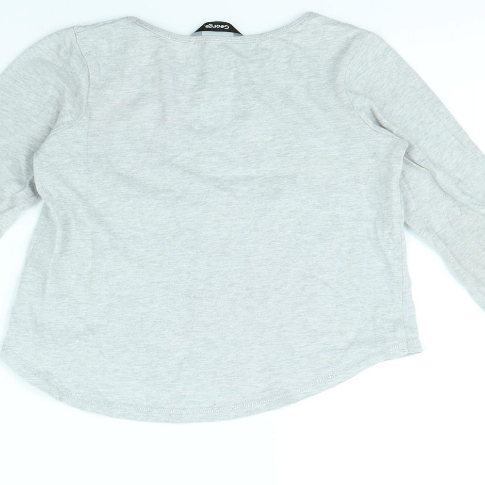 George Girls Grey Basic T-Shirt Size 4 Years
