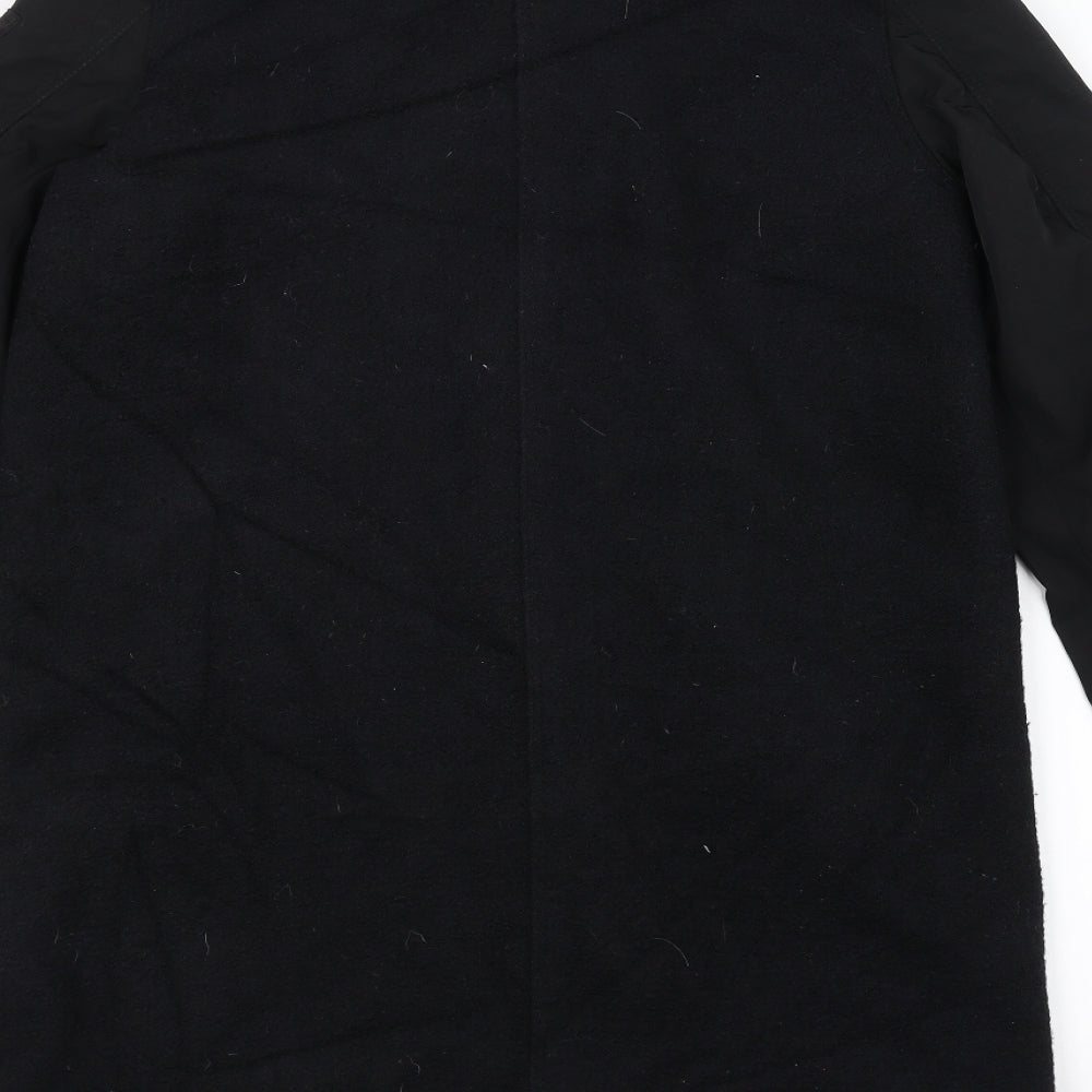 H&M Mens Black Pea Coat Coat