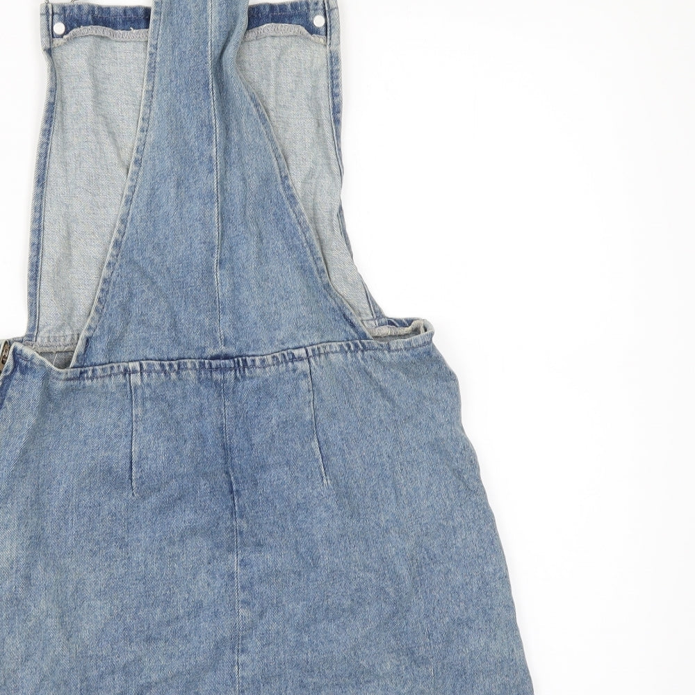 Topshop Womens Blue Denim Pinafore/Dungaree Dress Size 6