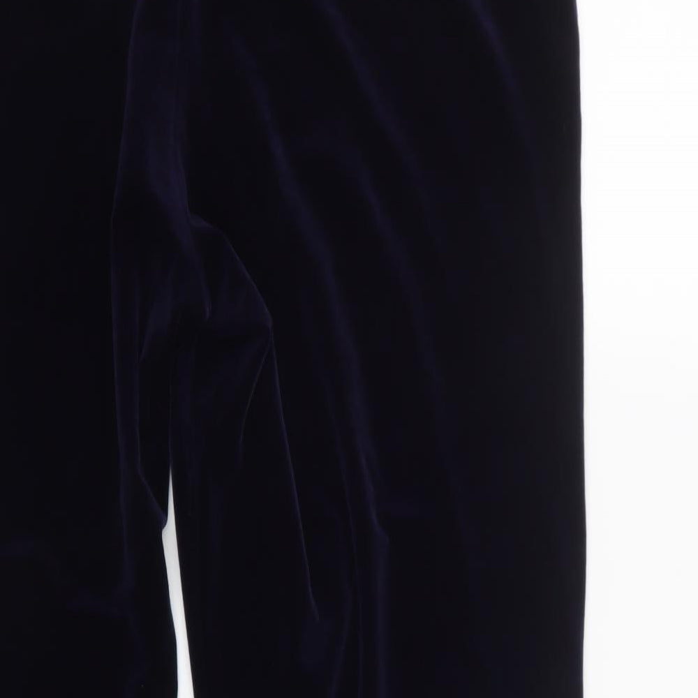 Marks and Spencer Womens Blue Velvet Trousers Size 20 L26.5 in