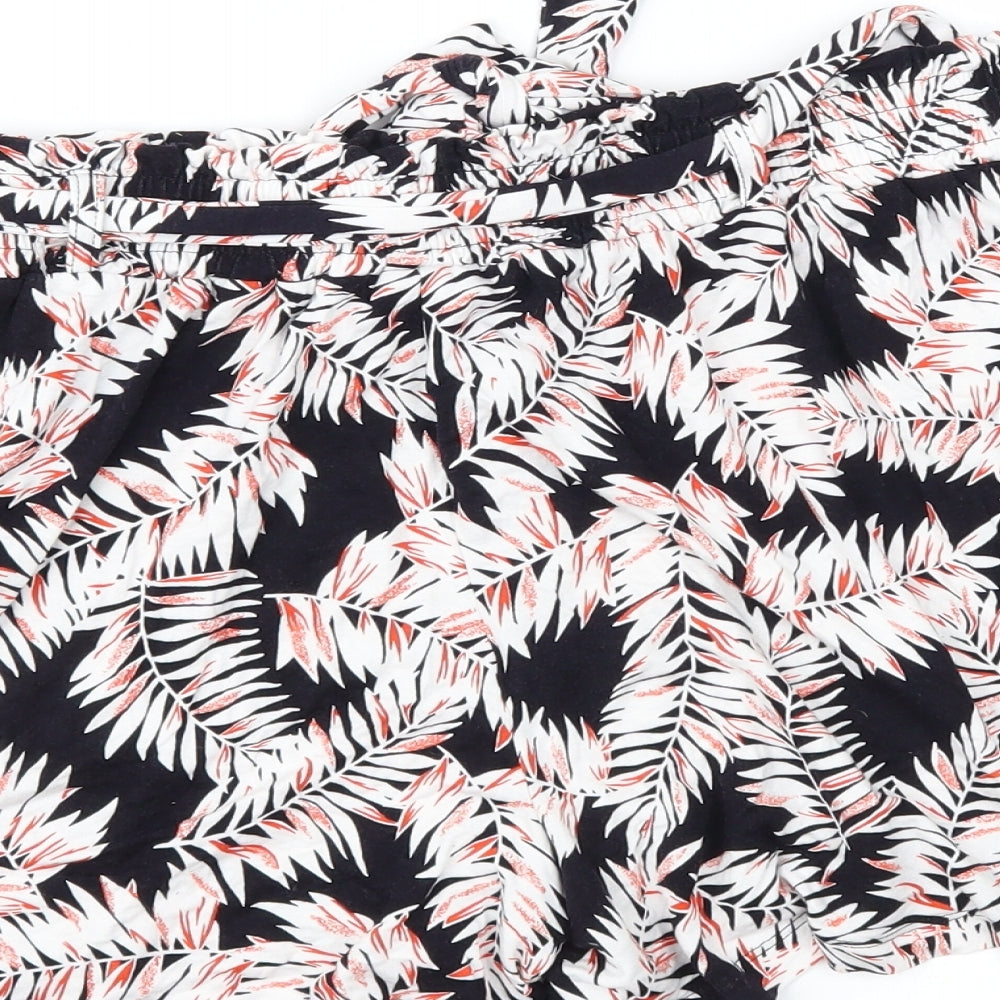 F&F Womens Black Floral Mom Shorts Size 10