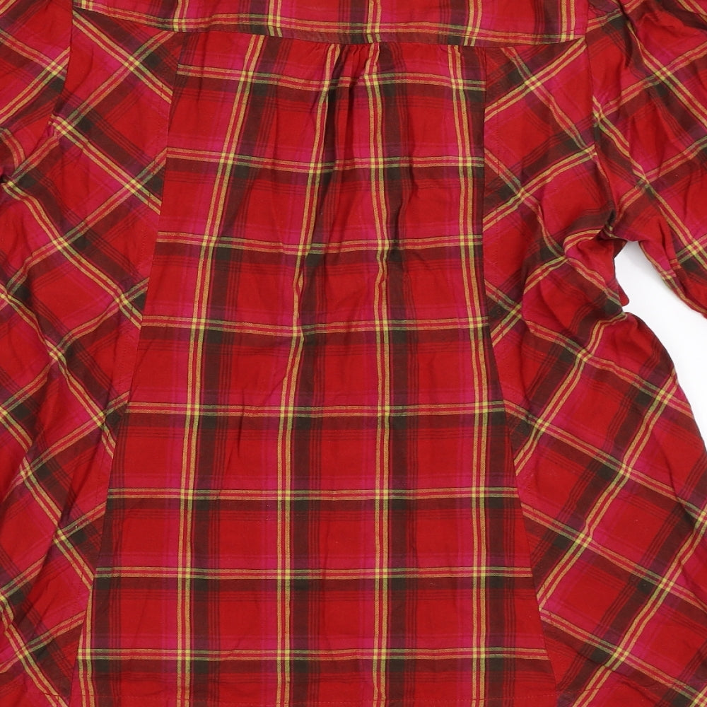 H&M Womens Red Check Basic Blouse Size 34