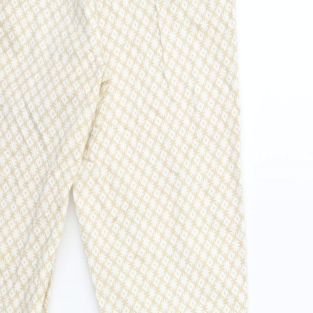 HELENE FICHER Womens Beige Geometric Trousers Size 30 in L28 in