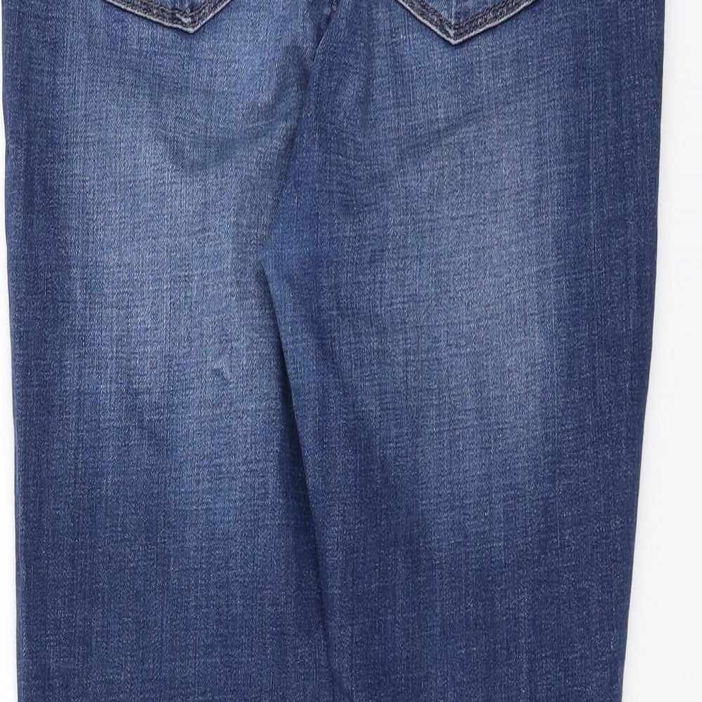 Topshop Womens Blue Denim Skinny Jeans Size 30 in L26 in - Distressed