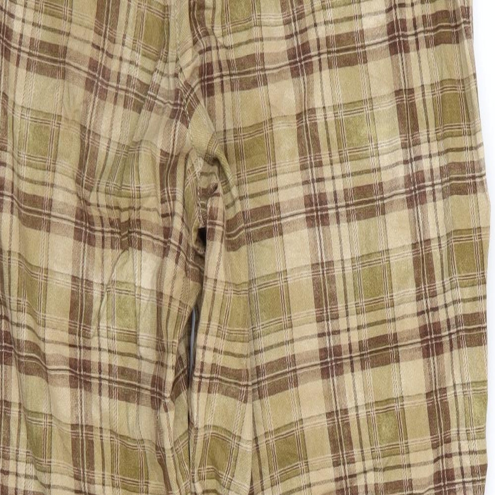 Taifun Womens Beige Check Trousers Size 30 in L26 in
