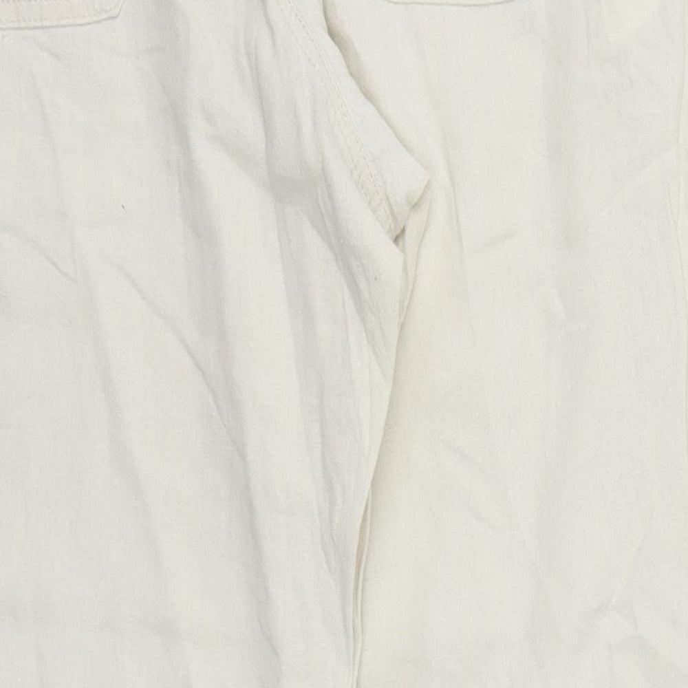 M&S Womens Ivory Houndstooth Trousers Size 36 L29 in