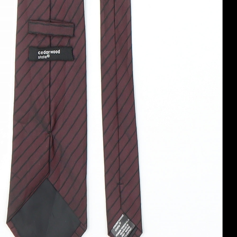 Cedar Wood State Mens Purple Striped Pointed Tie One Size