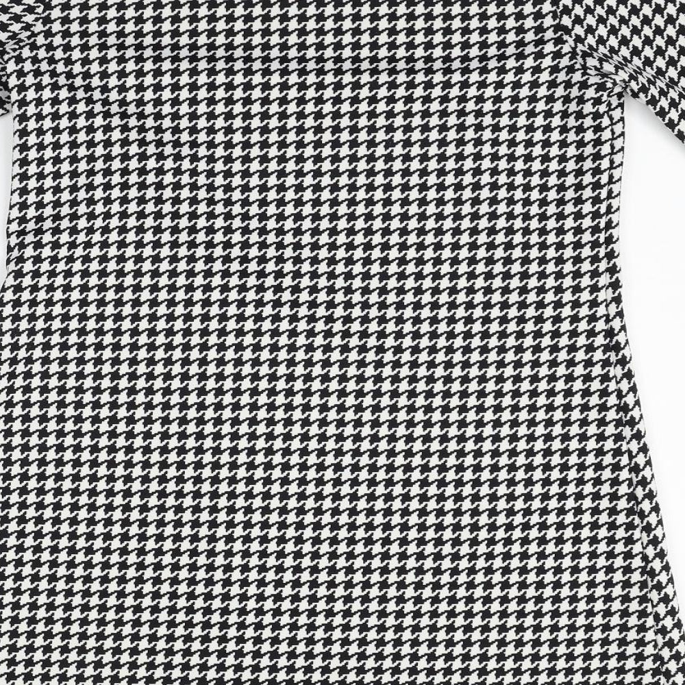 Exclusive Womens Black Geometric Fit & Flare Size M